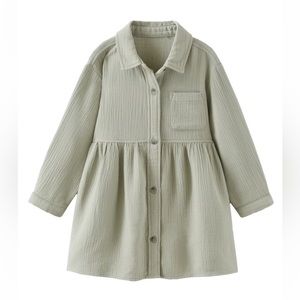 Zara girls button down shirt dress